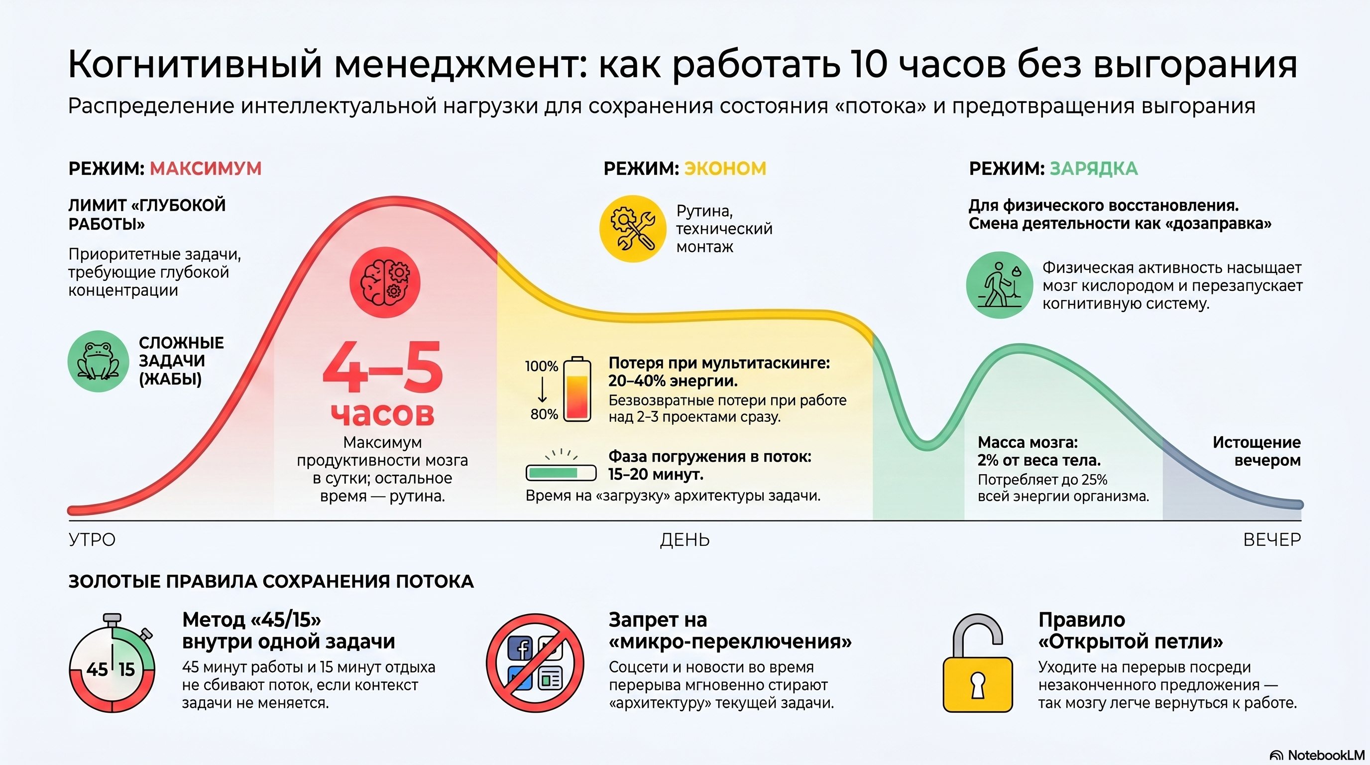 Когнитивный менеджмент: как работать 10 часов без выгорания